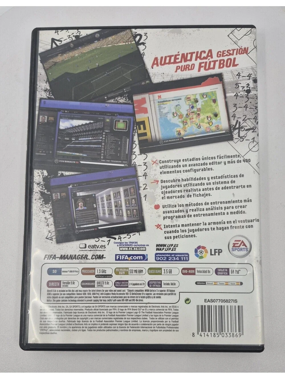 FIFA MANAGER 08 EA SPORTS - Juego Para PC DVD-ROM Edicion España 3T US Based